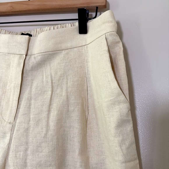 J. Crew Factory Pleated linen-blend short with elastic waist dusty ivory Size 10 - Picture 11 of 15